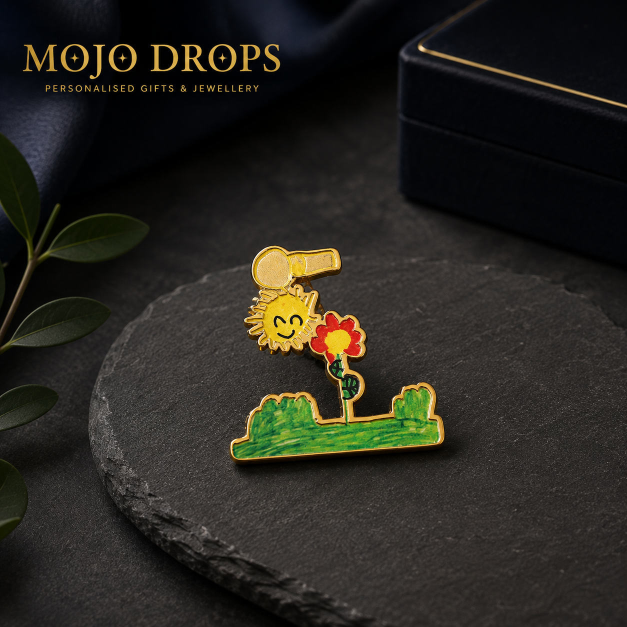Custom Kids Drawing Enamel Garden Pin