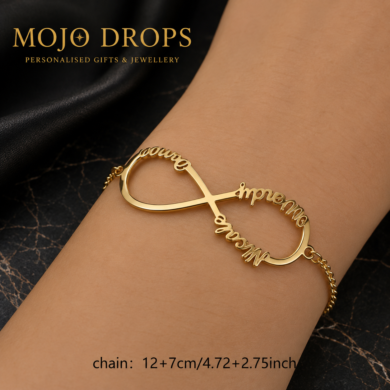 Personalized Custom Infinity Name Chain Bracelet
