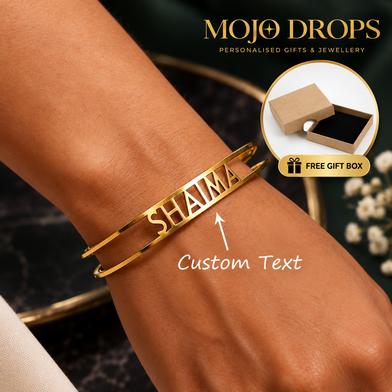 Women's Custom Name Bangle, Stainless Steel Material, Customizable Bangle/Open Bangle, Personalized Wrist Jewelry, Mom Gift, Jewelry & Watch, Seasonal Pick, Elegant Apparel