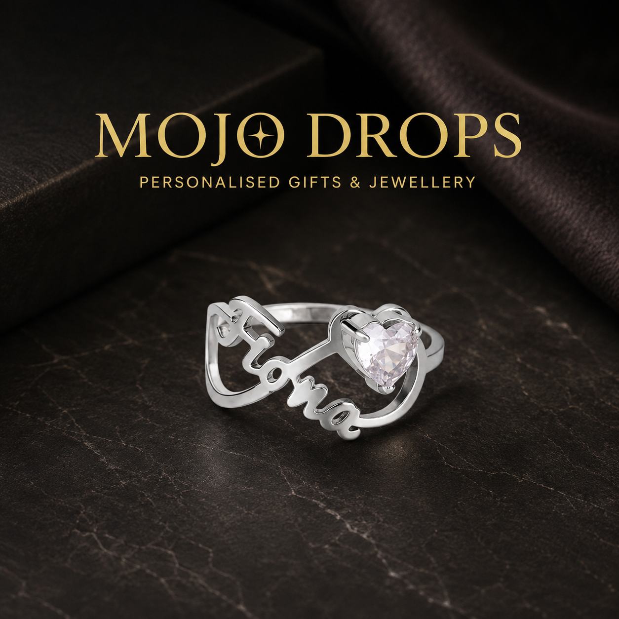 JZD0774  Heart Gemstone Ring