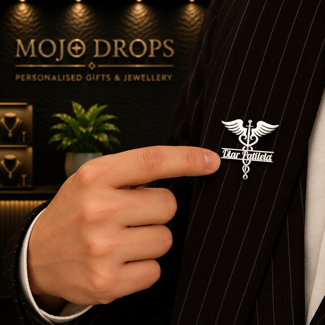 DB1498  Caduceus Name Pin