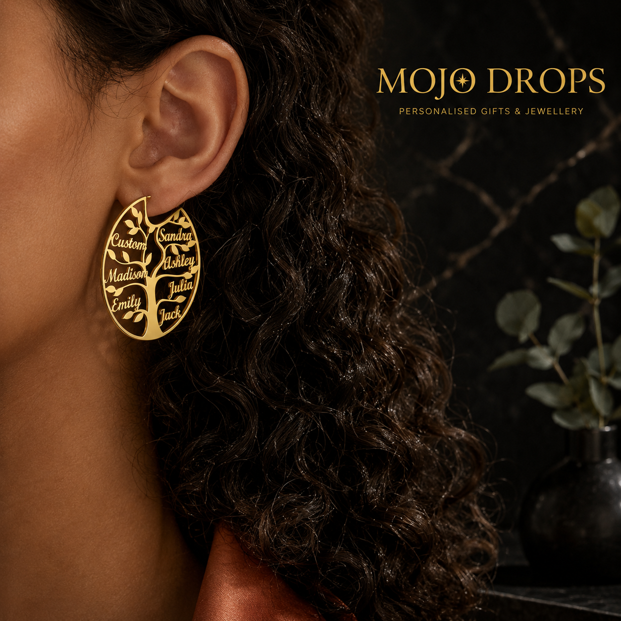 ED0646 Tree Circle Earrings