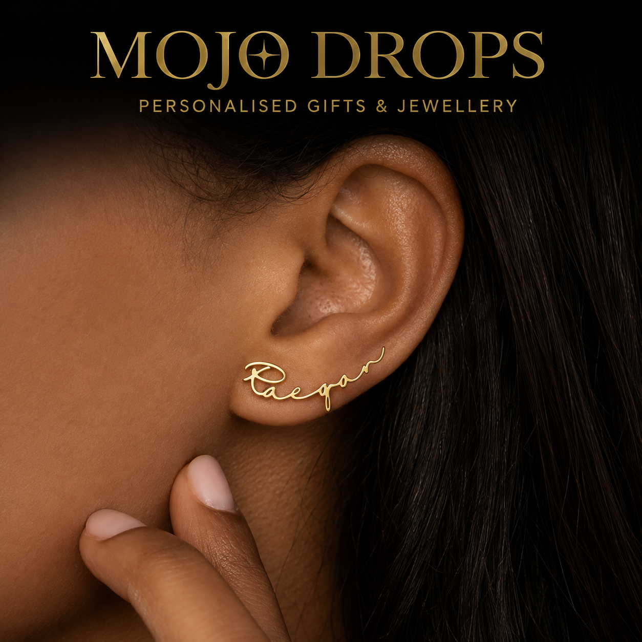 Pair of Custom Name Stud Earrings for Women