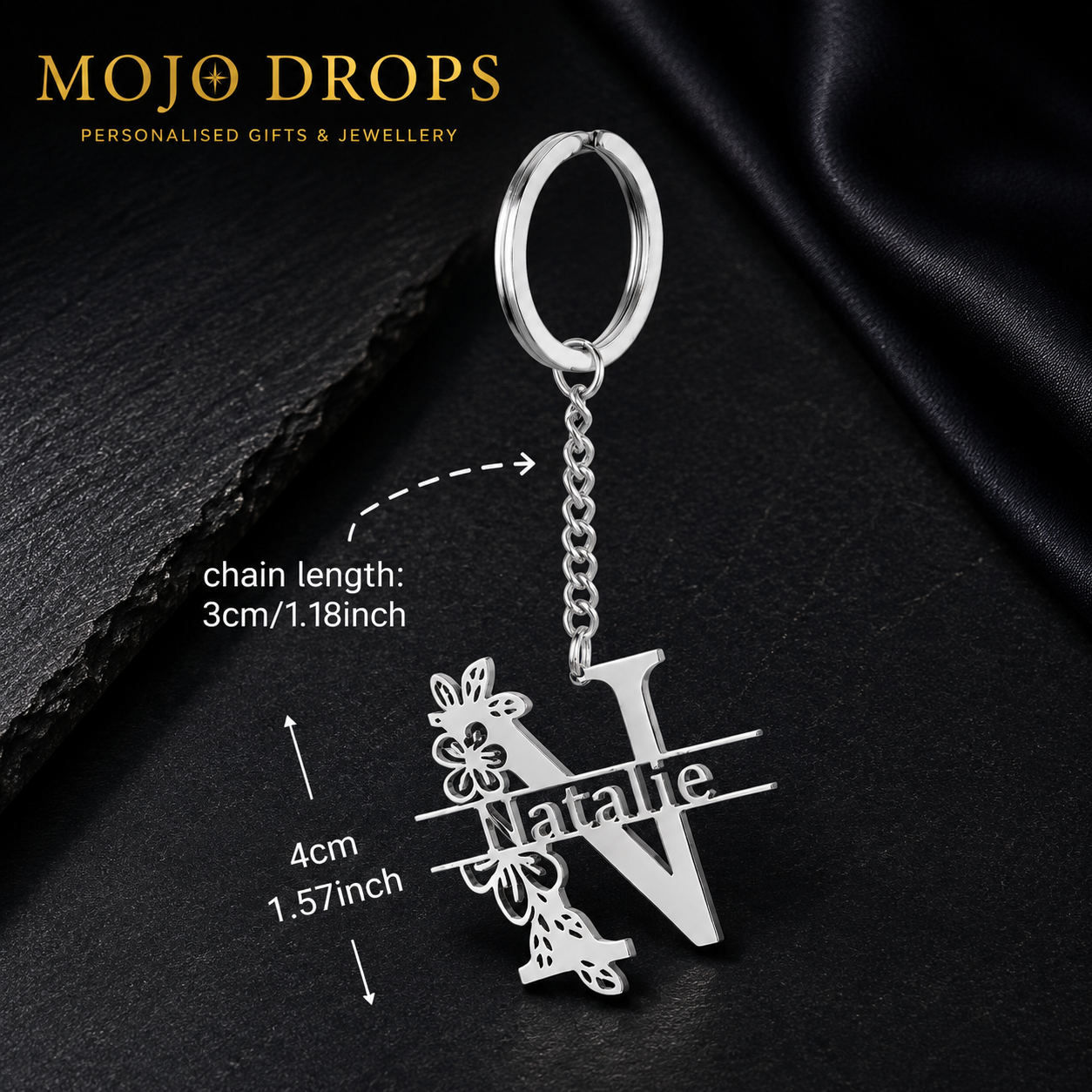 MOJO DROPS Custom Name Keychain