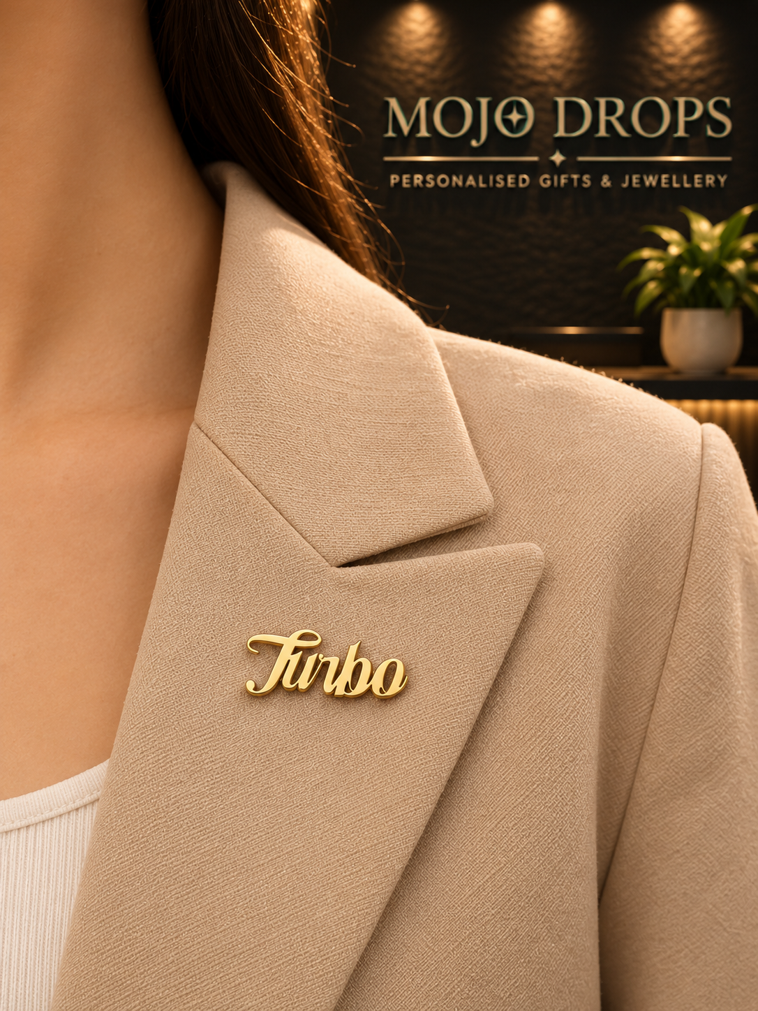 Polished Nameplate Brooch