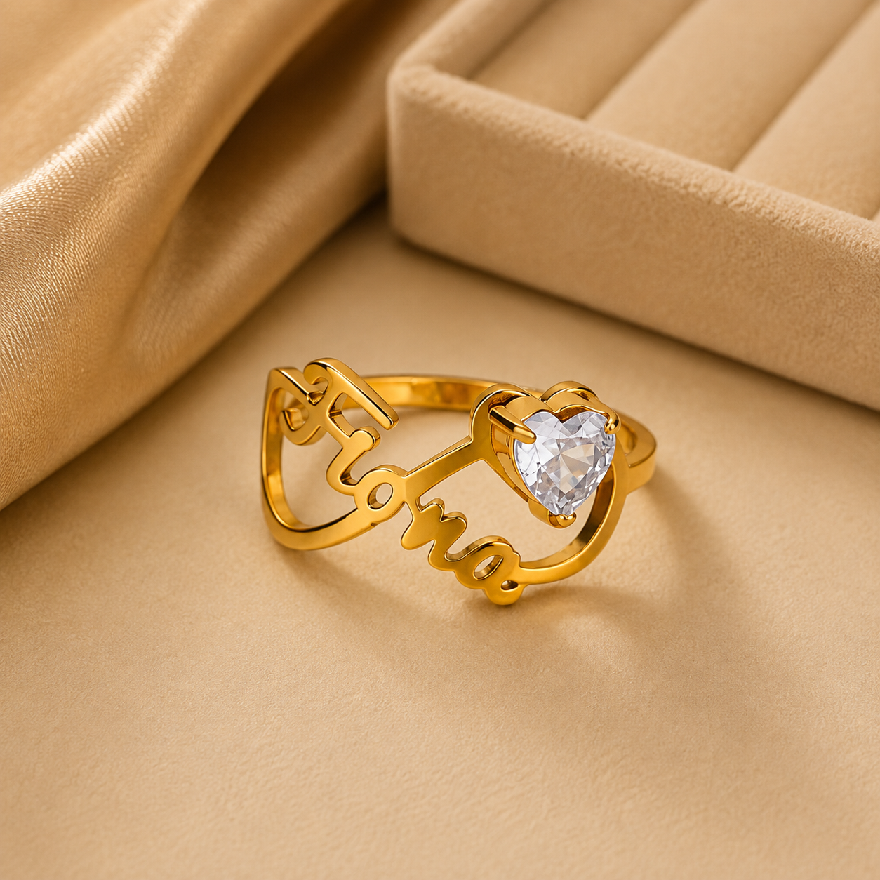 JZD0774  Heart Gemstone Ring