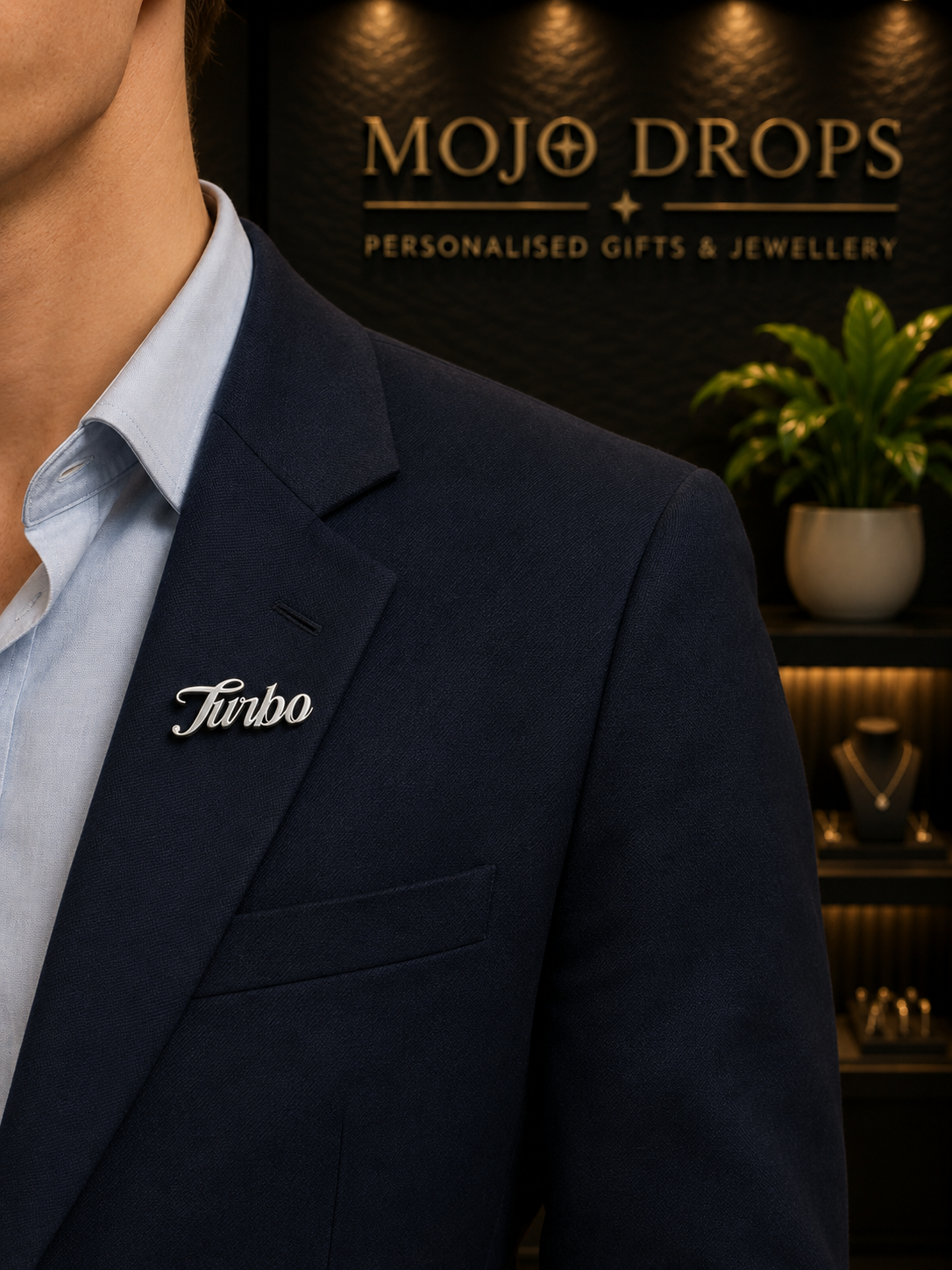 Polished Nameplate Brooch