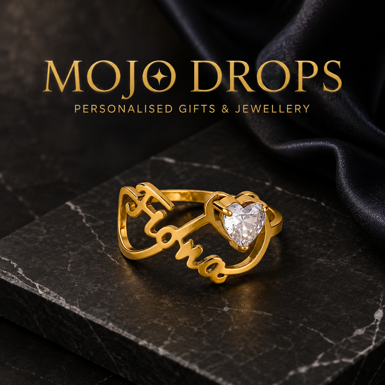 JZD0774  Heart Gemstone Ring