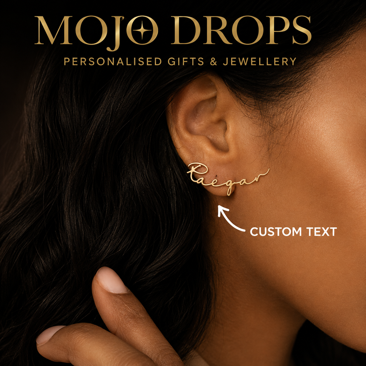 Pair of Custom Name Stud Earrings for Women