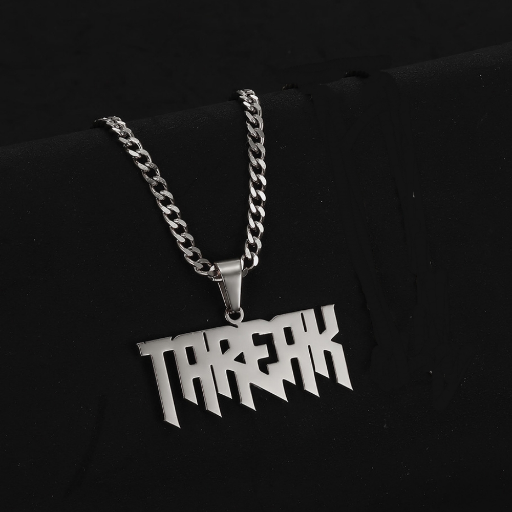 Necklace Personalized for Men, Womens Custom Name Plate Chain, Stainless Steel