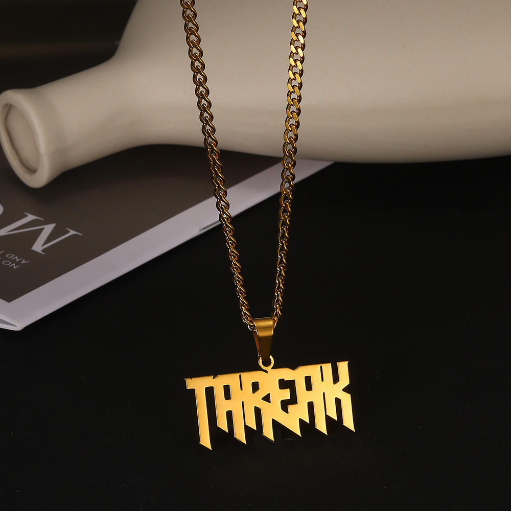 Necklace Personalized for Men, Womens Custom Name Plate Chain, Stainless Steel