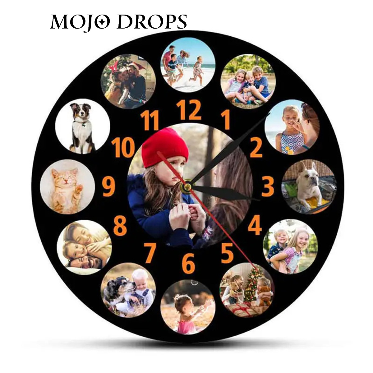 MOJO DROPS Custom your photo wall clock