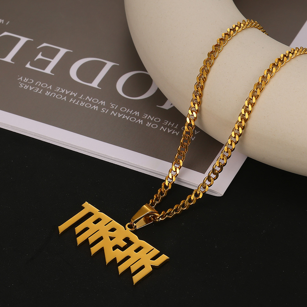 Necklace Personalized for Men, Womens Custom Name Plate Chain, Stainless Steel