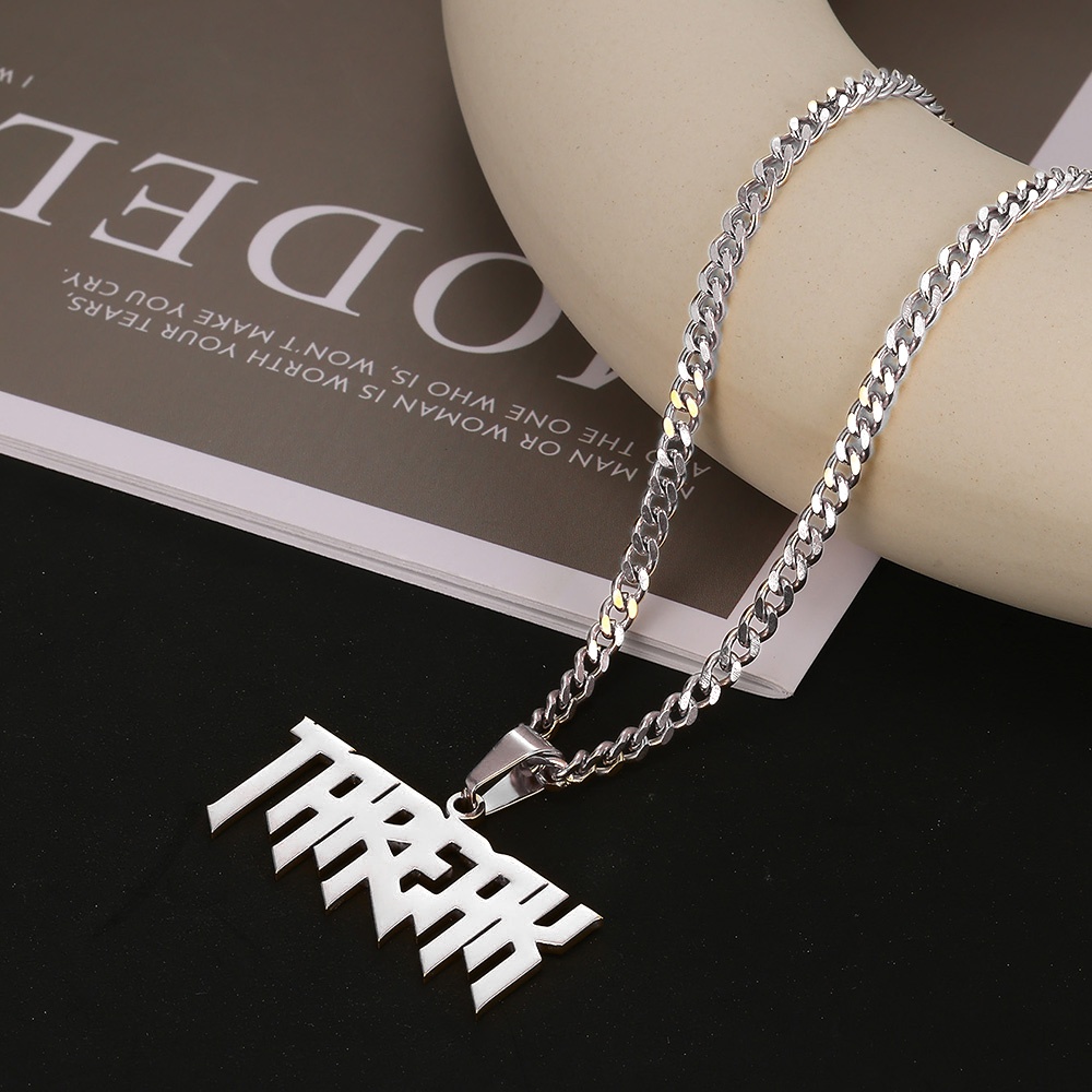 Necklace Personalized for Men, Womens Custom Name Plate Chain, Stainless Steel