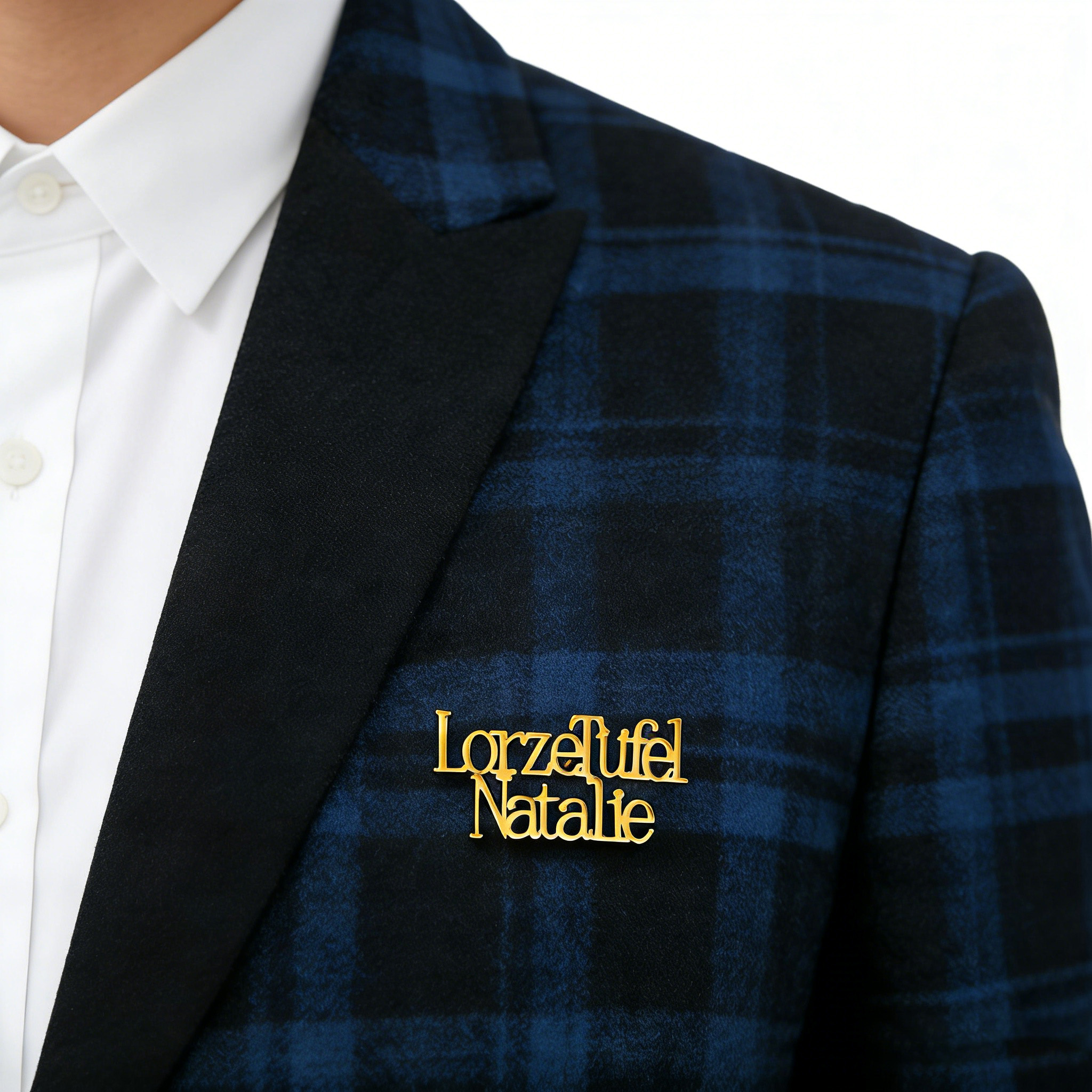 Custom Name Pin Personalized Brooch Pins for Women Men Stainless Steel Name Tag with Letters/Initials 