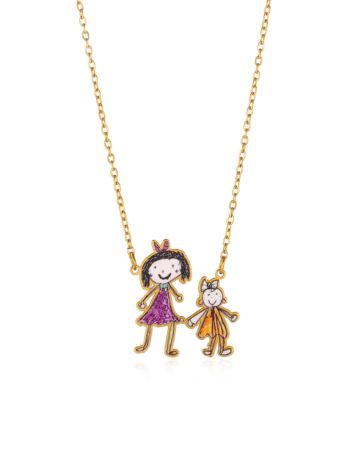 Custom Siblings Drawing Necklace