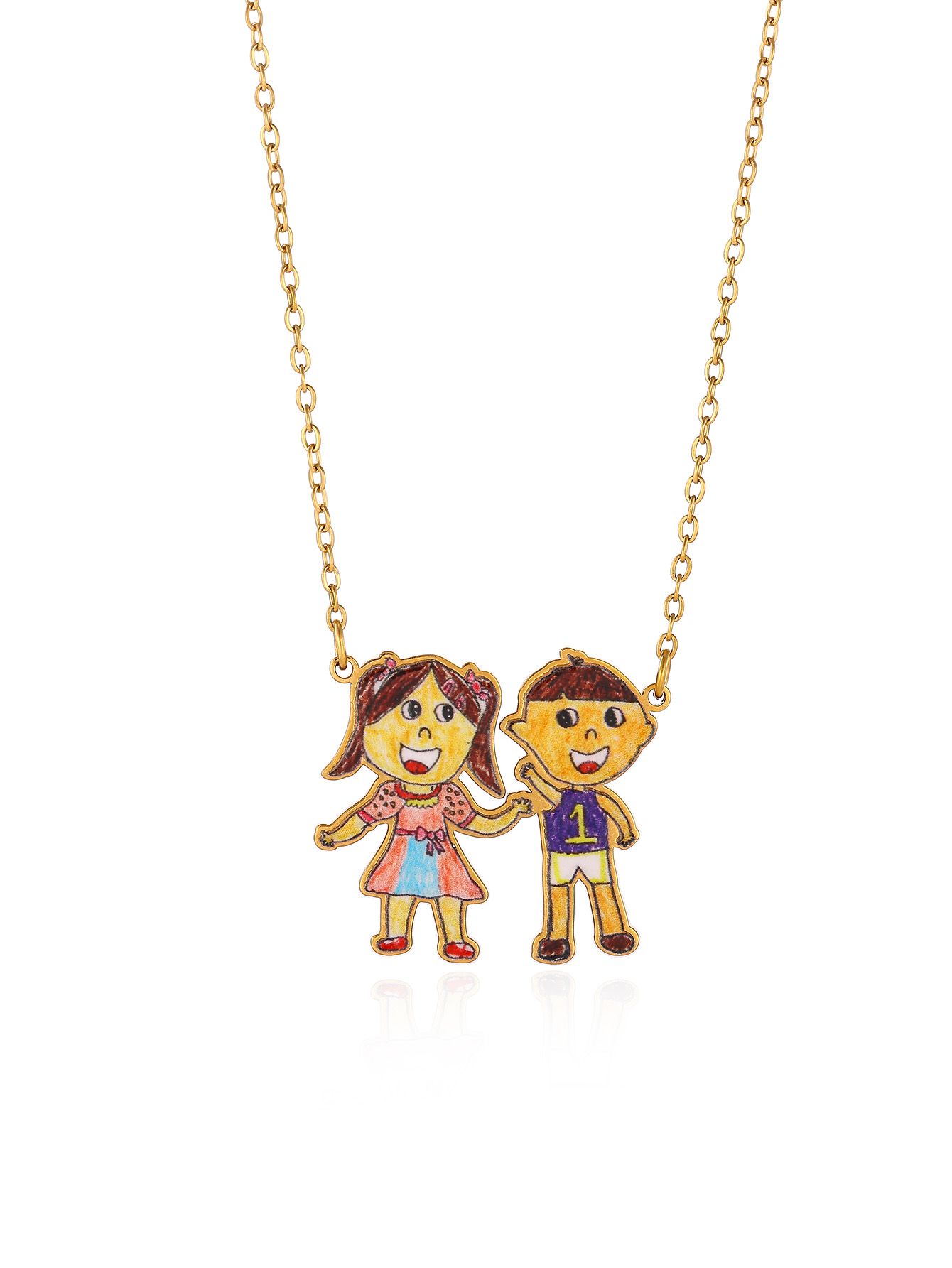 Custom Kids Drawing Necklace