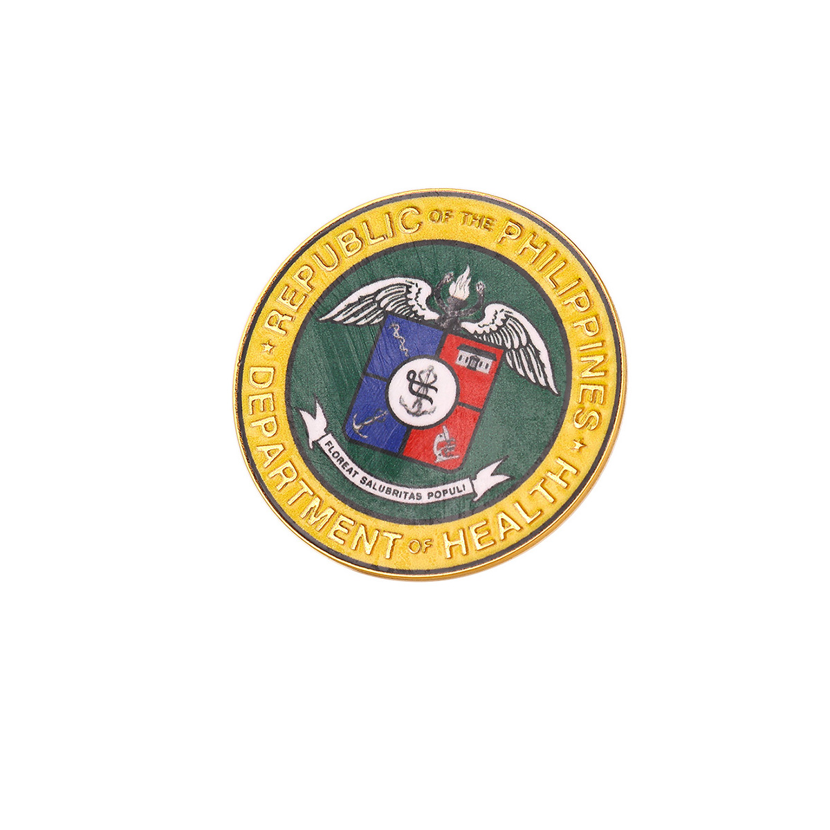 Republic of the Philippines Department of Health Emblem Lapel Pin