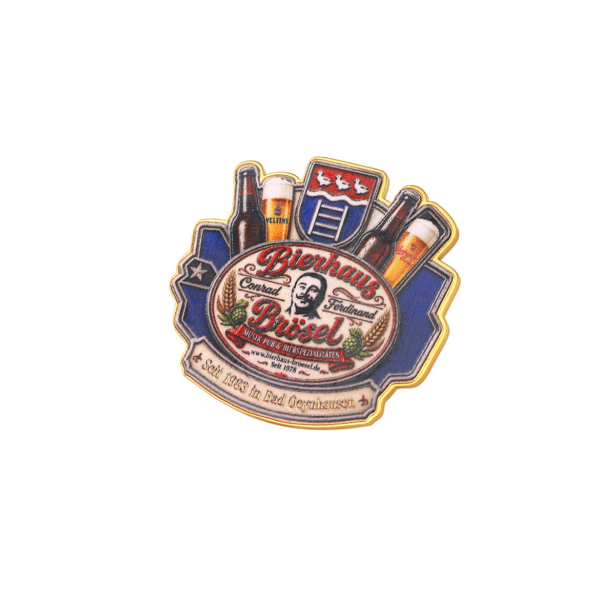Bierhaus Brösel German Beer House Enamel Lapel Pin
