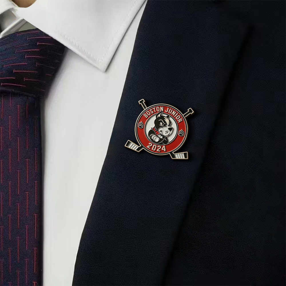 MOJO DROPS Custom stainless steel enamel logo brooch