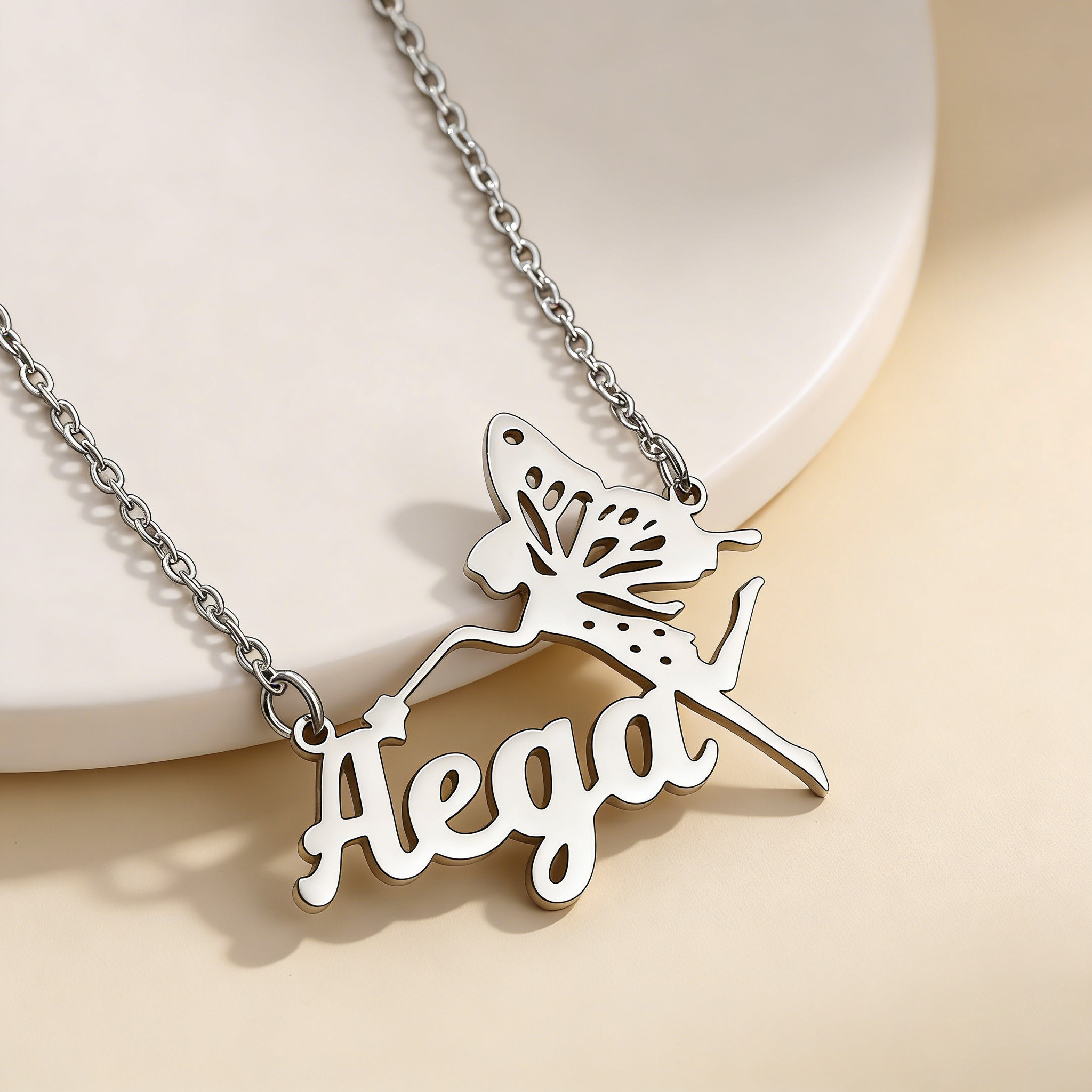 Personalized Name Necklace Customizable 18K Gold-Plated Pendant 