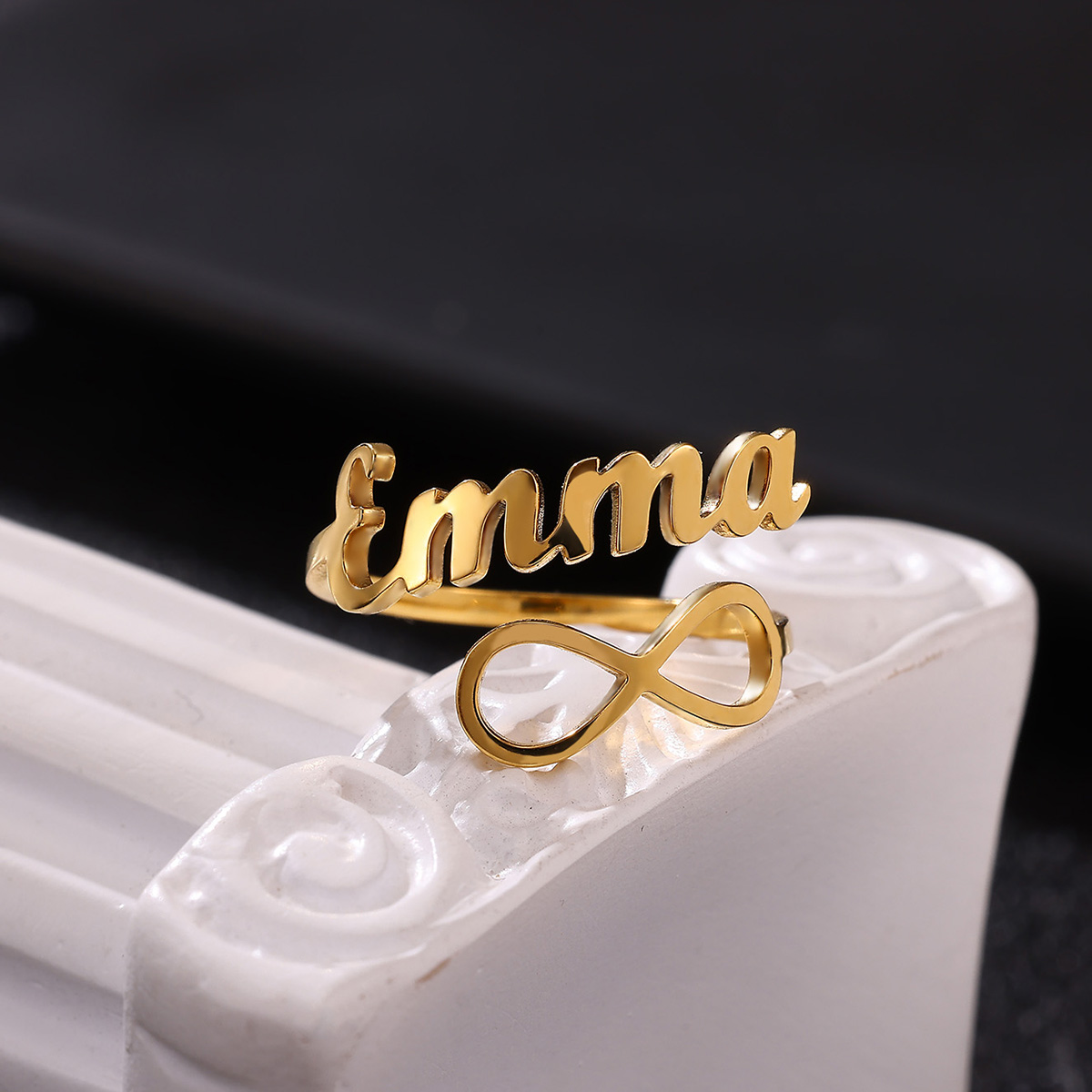 Custom Initial Rings for Women Girls - Valentines Day Gifts for Her, Adjustable Rings for Women