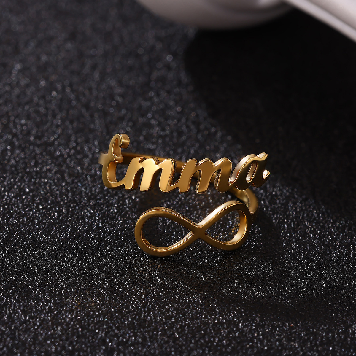 Custom Initial Rings for Women Girls - Valentines Day Gifts for Her, Adjustable Rings for Women