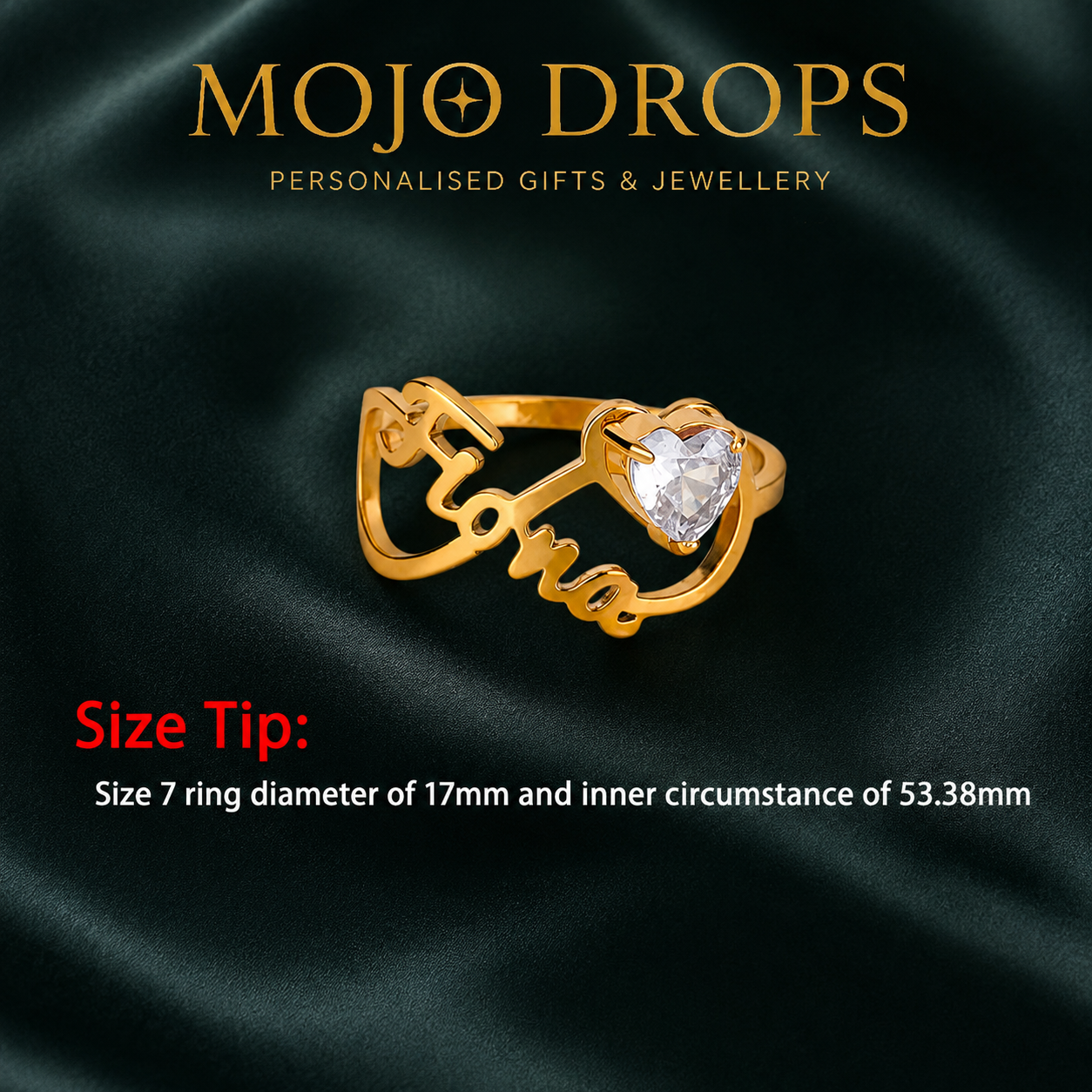 JZD0774  Heart Gemstone Ring