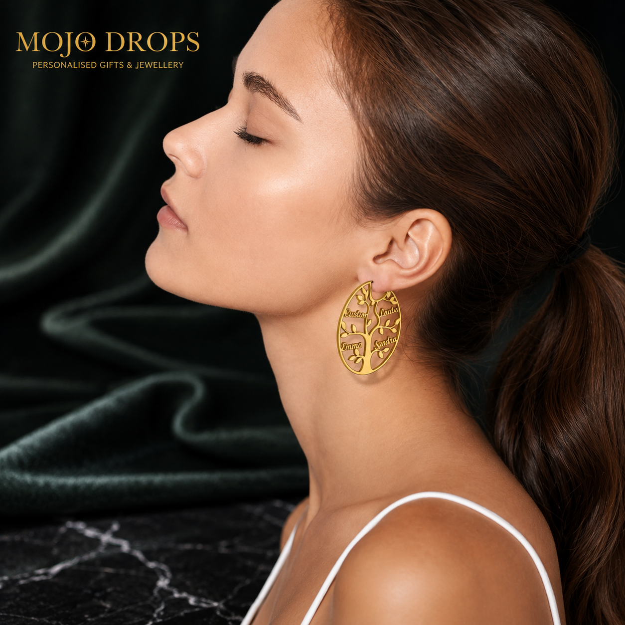 ED0646 Tree Circle Earrings