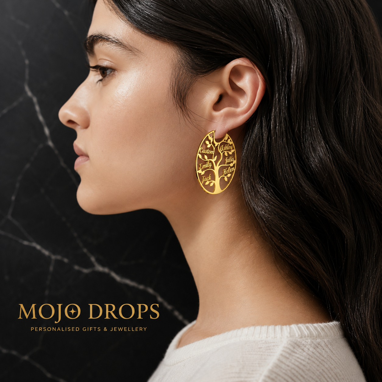 ED0646 Tree Circle Earrings