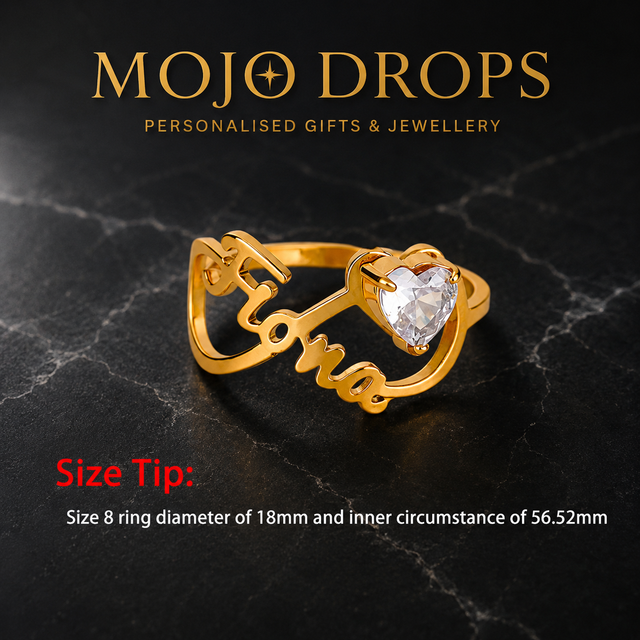 JZD0774  Heart Gemstone Ring