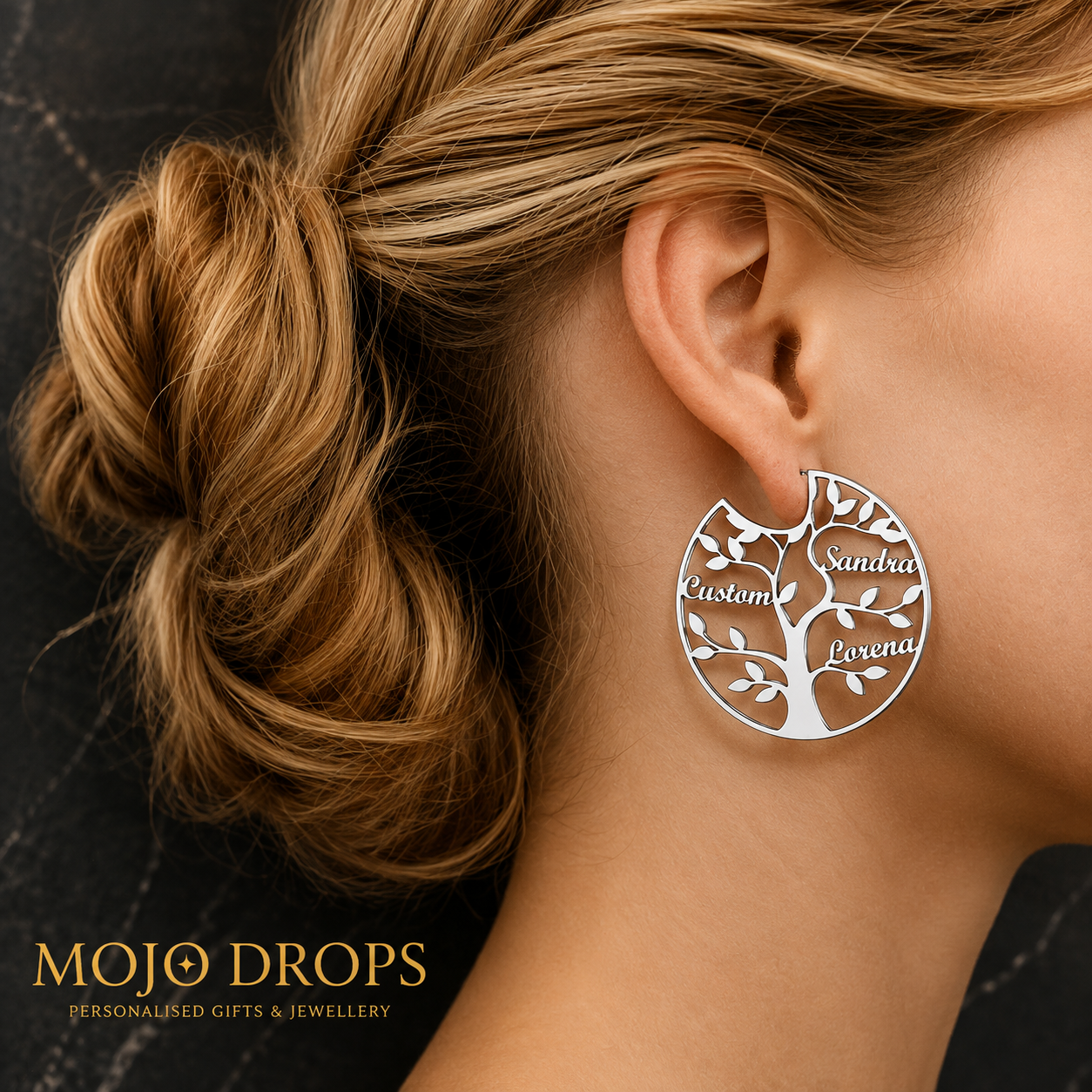 ED0646 Tree Circle Earrings