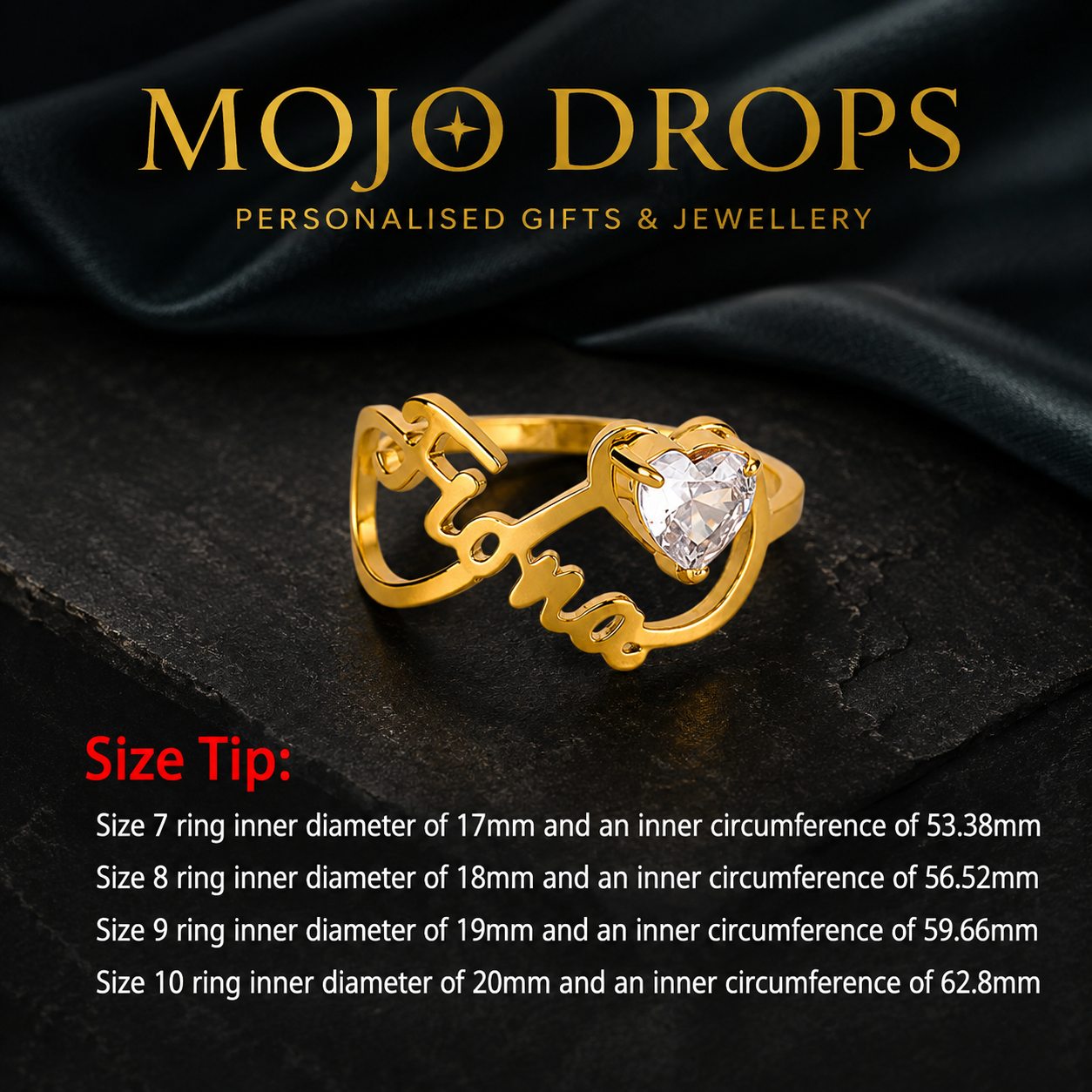 JZD0774  Heart Gemstone Ring
