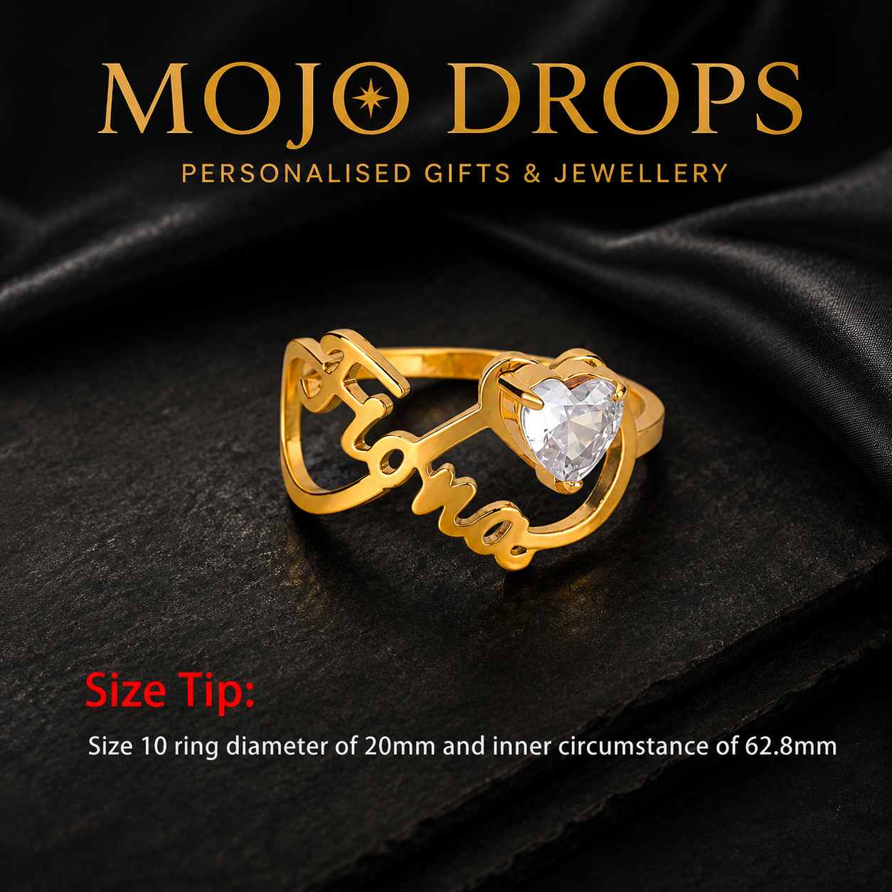 JZD0774  Heart Gemstone Ring