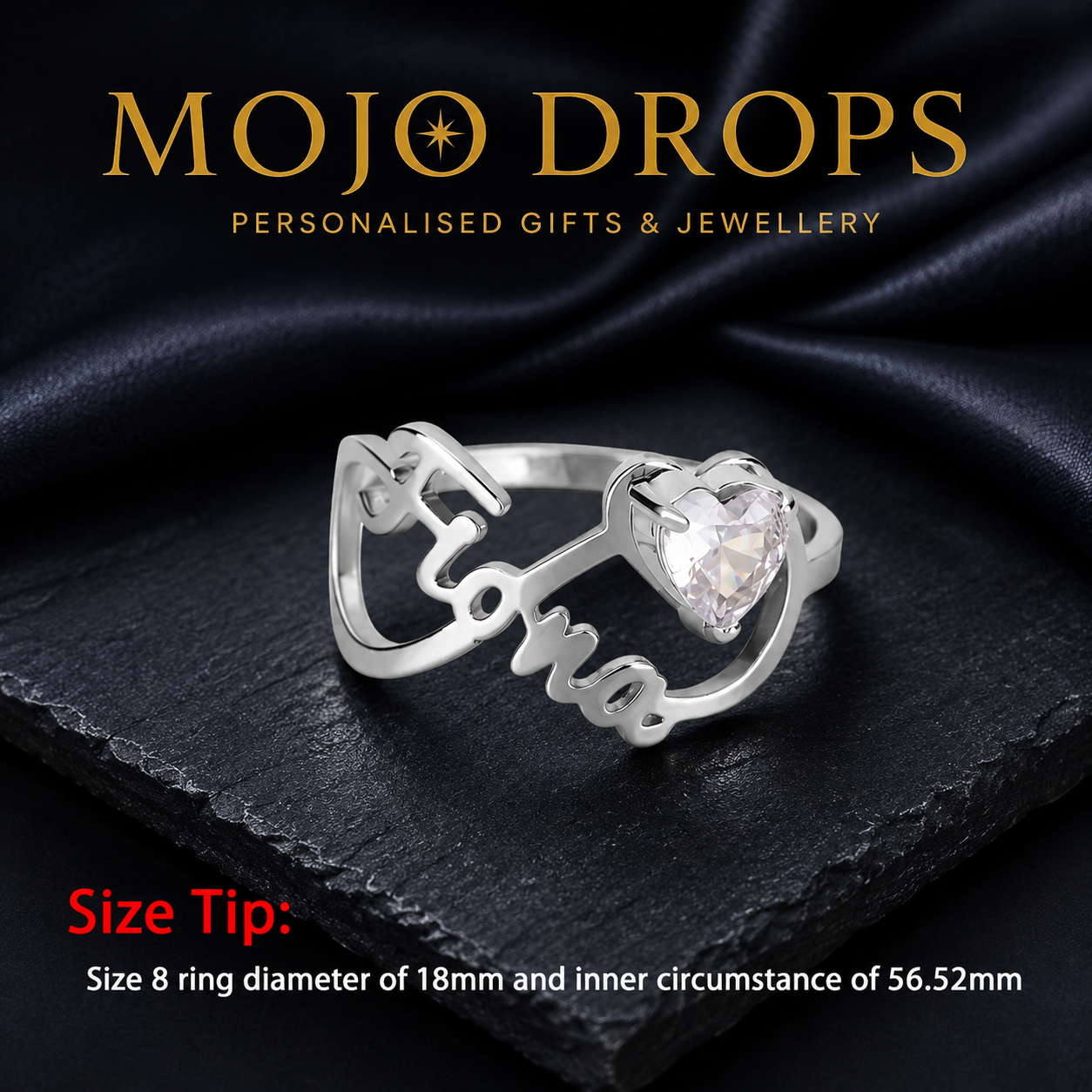JZD0774  Heart Gemstone Ring