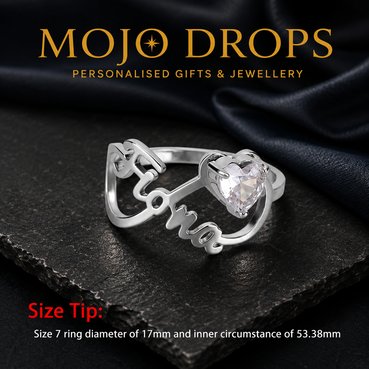 JZD0774  Heart Gemstone Ring