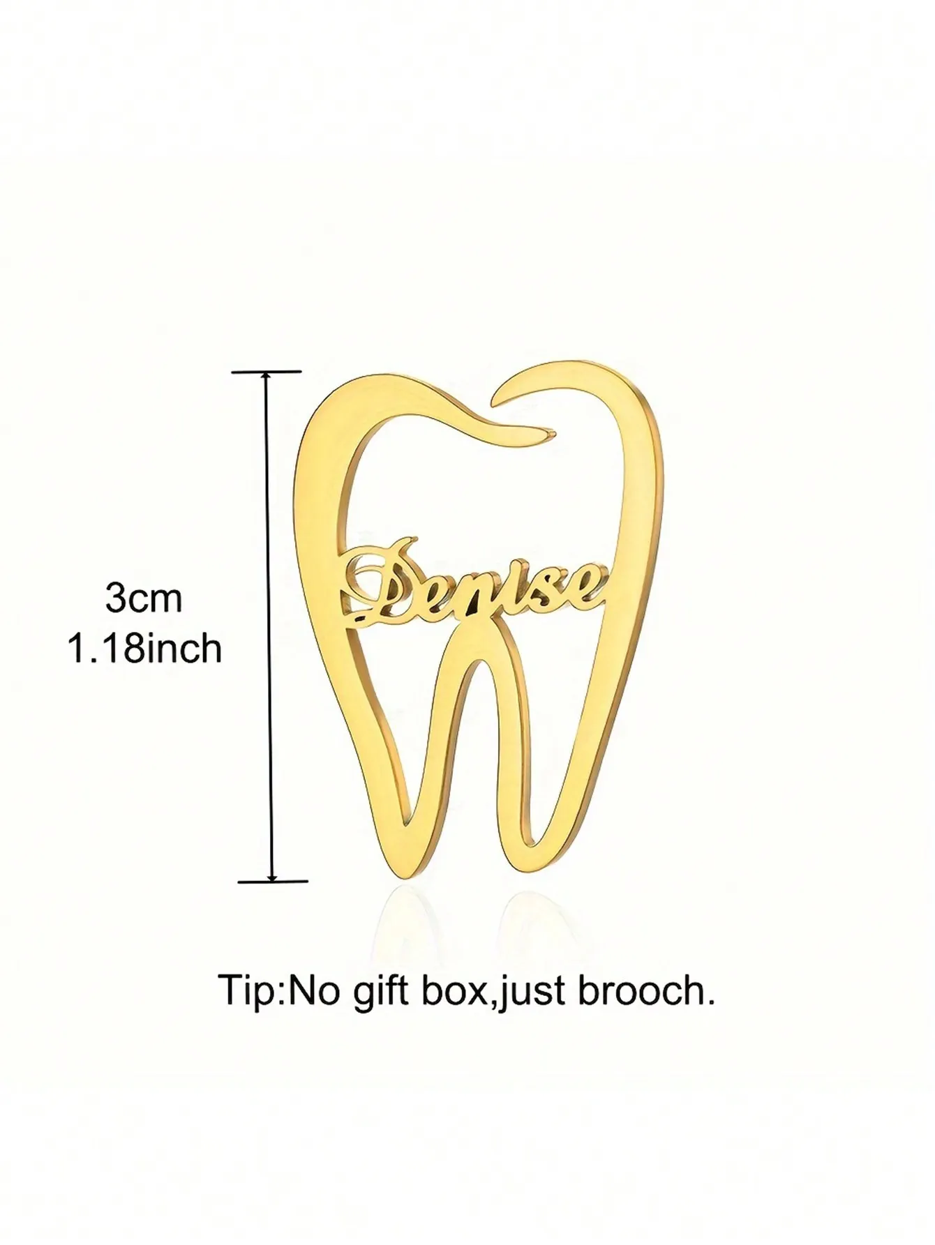 Custom Tooth Name Brooch