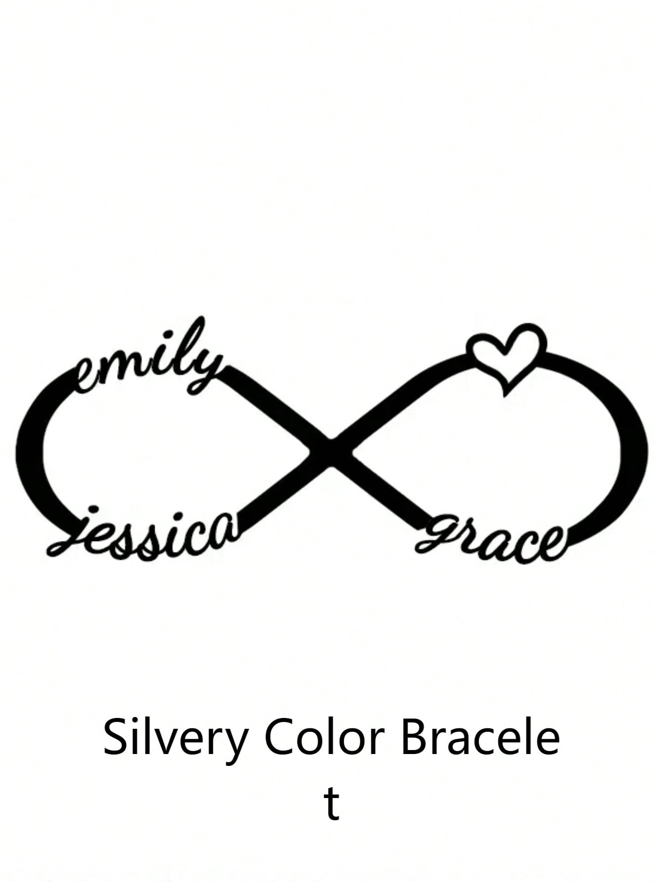 Personalized Custom Infinity Name Chain Bracelet