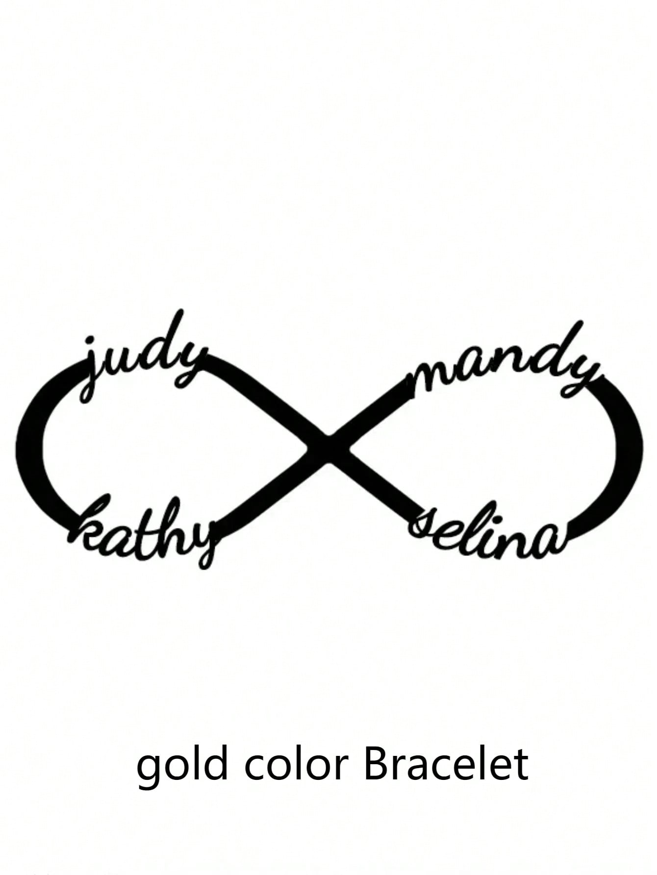 Personalized Custom Infinity Name Chain Bracelet