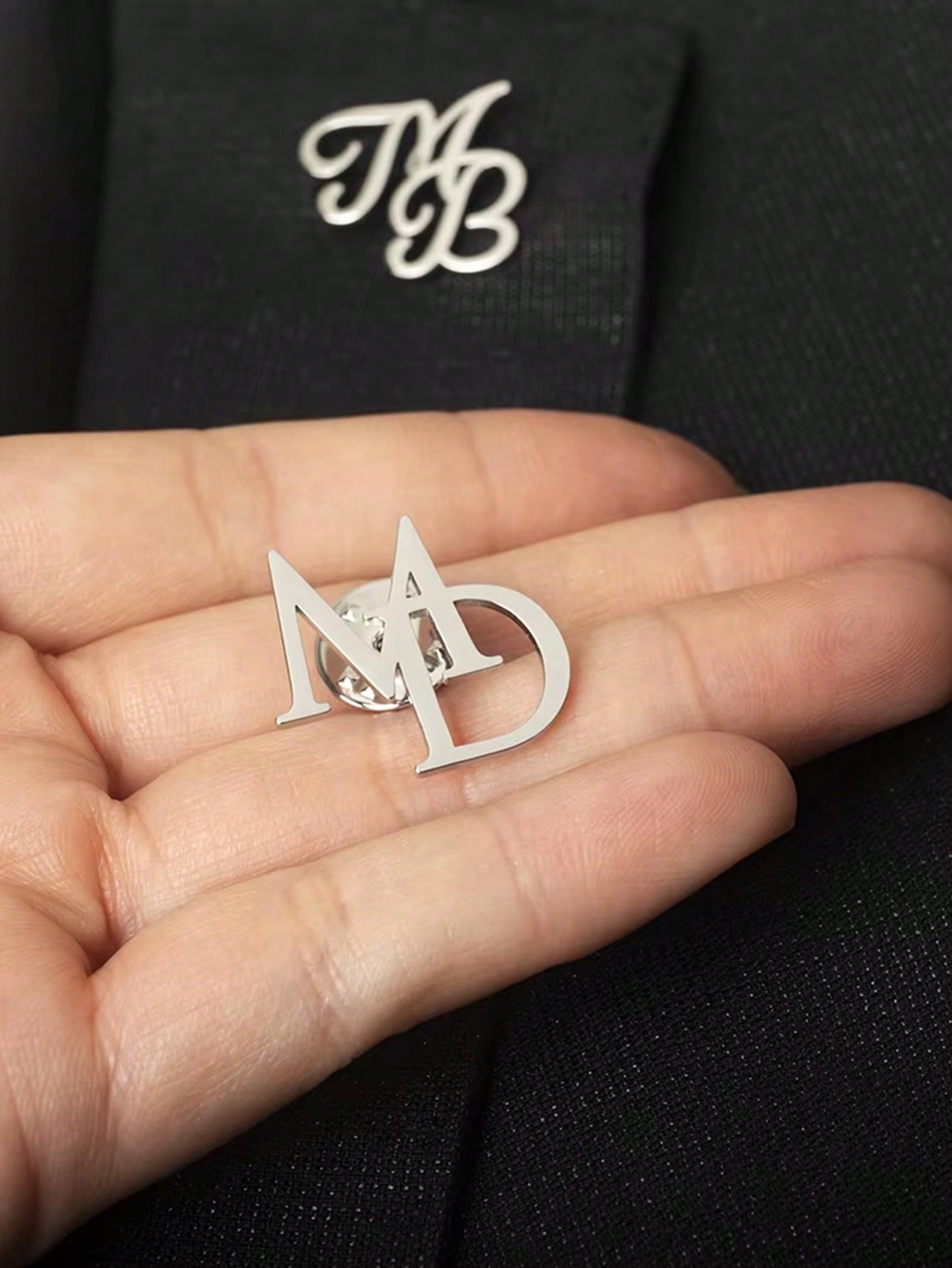 Custom Groom Initial Brooch