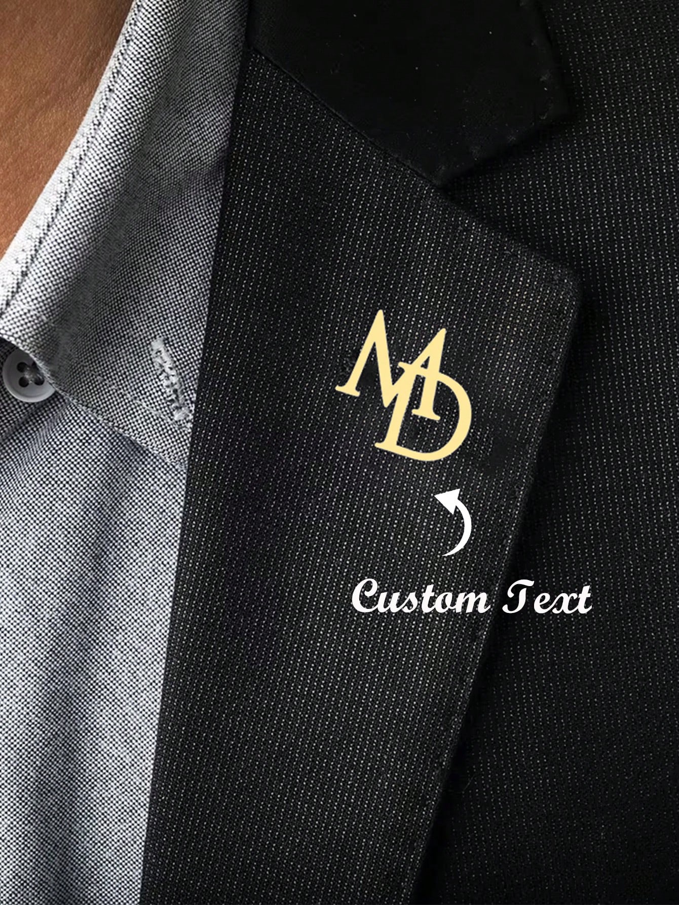Custom Groom Initial Brooch