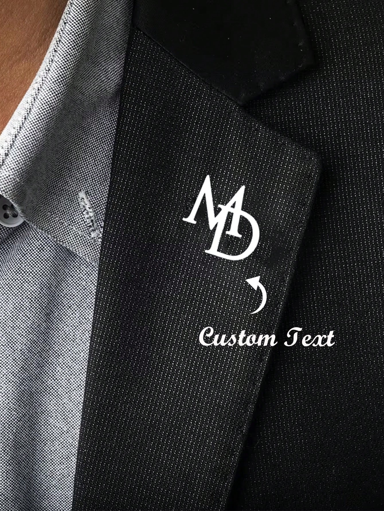 Custom Groom Initial Brooch
