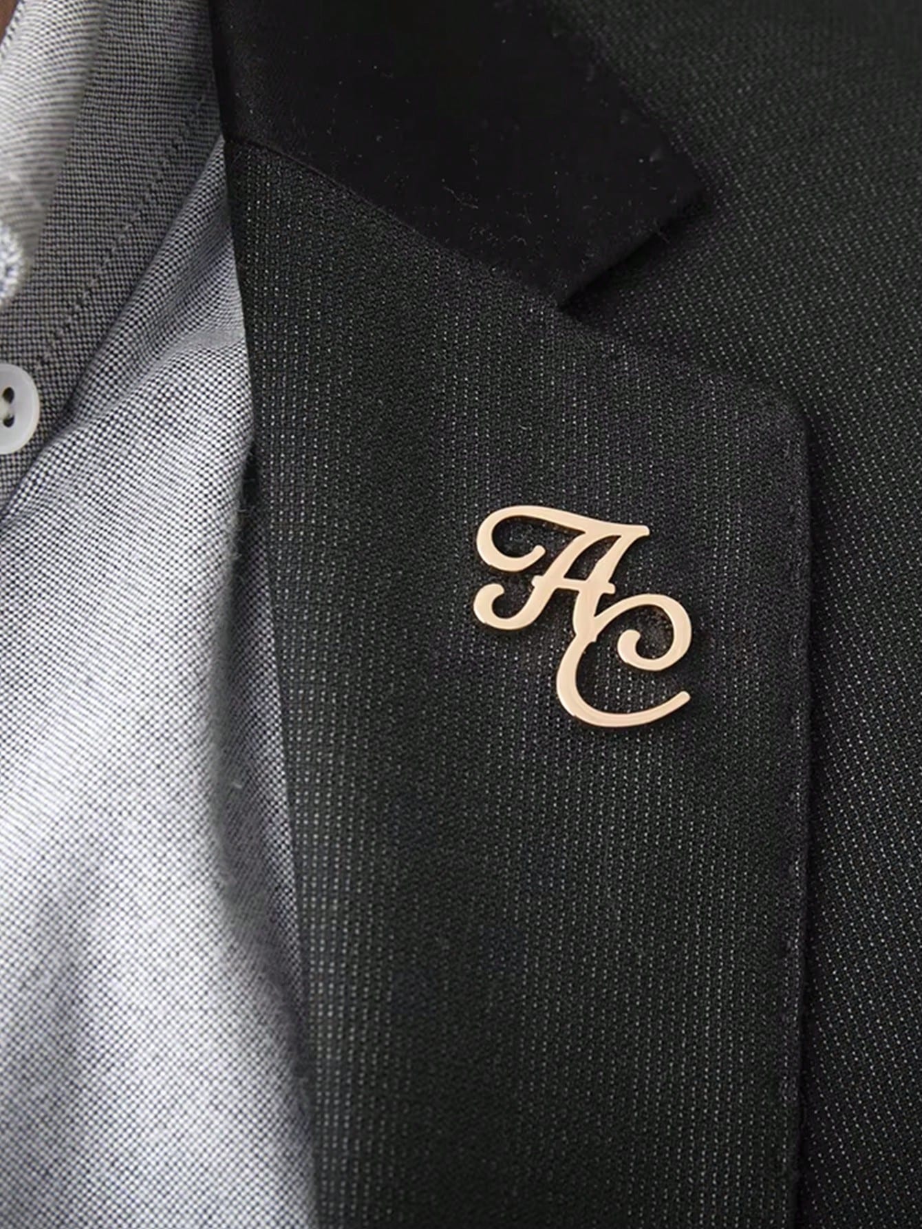 Custom Groom Initial Brooch