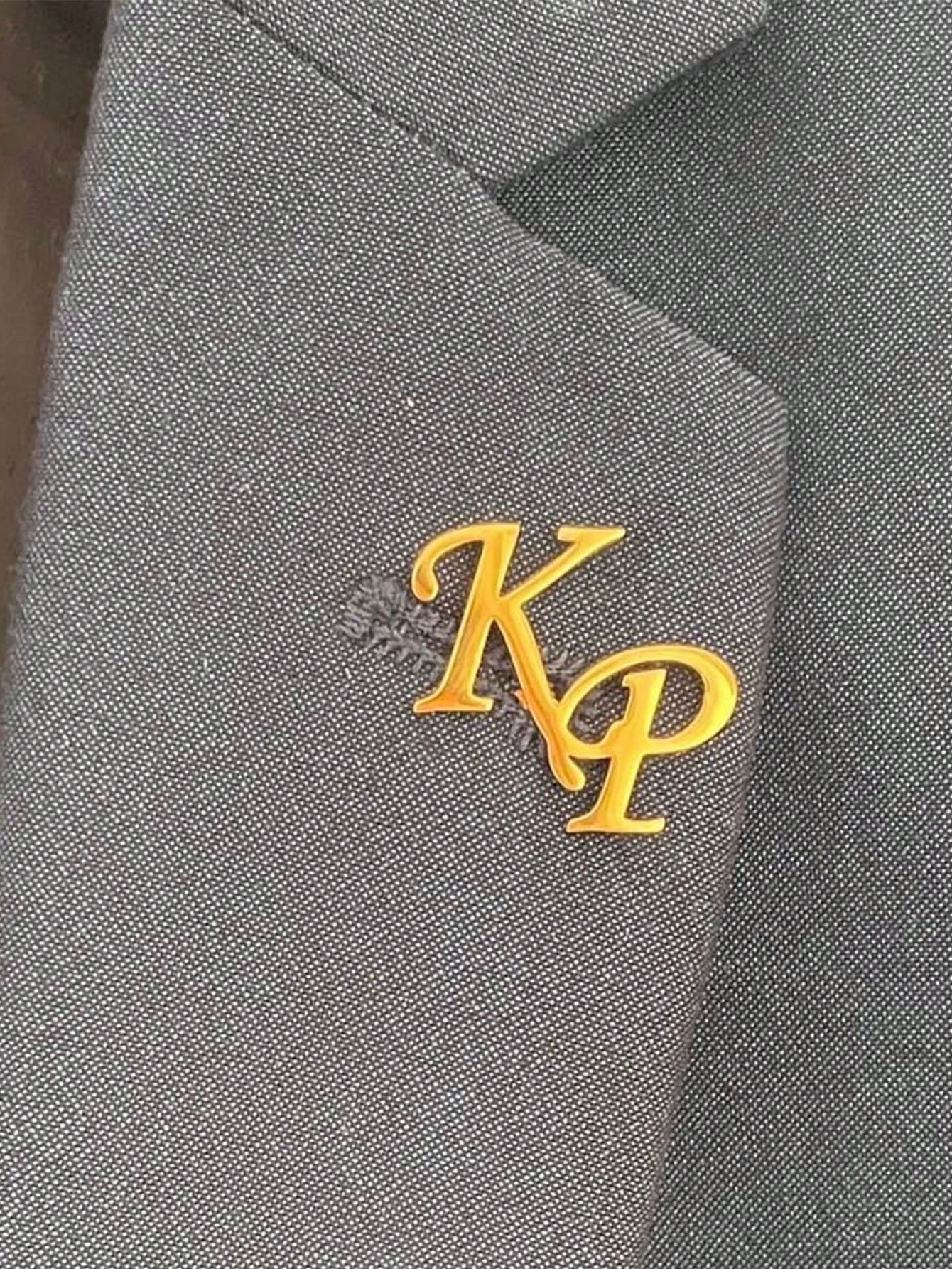 Custom Groom Initial Brooch