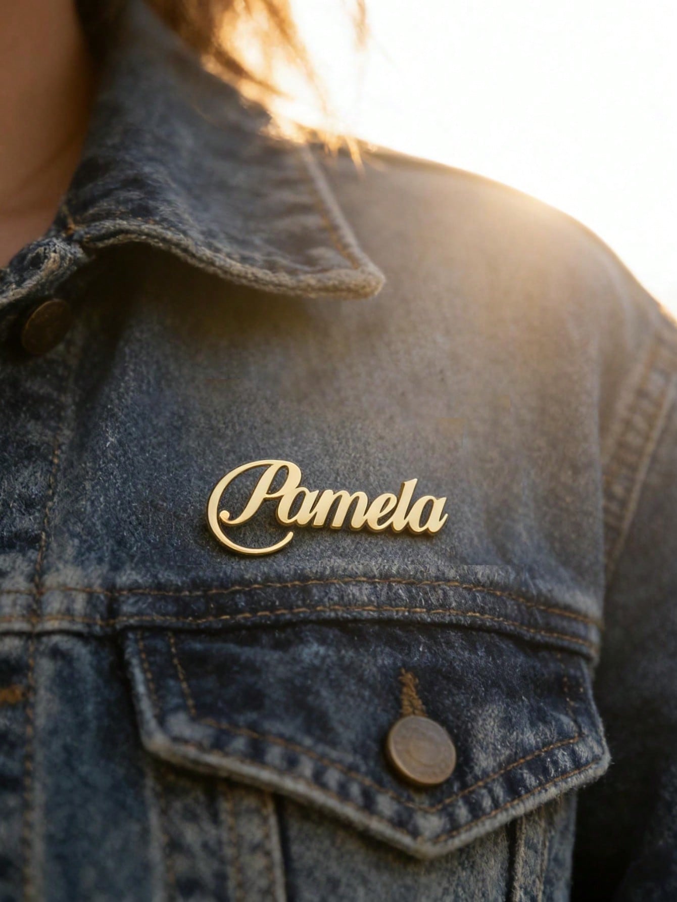 Polished Nameplate Brooch