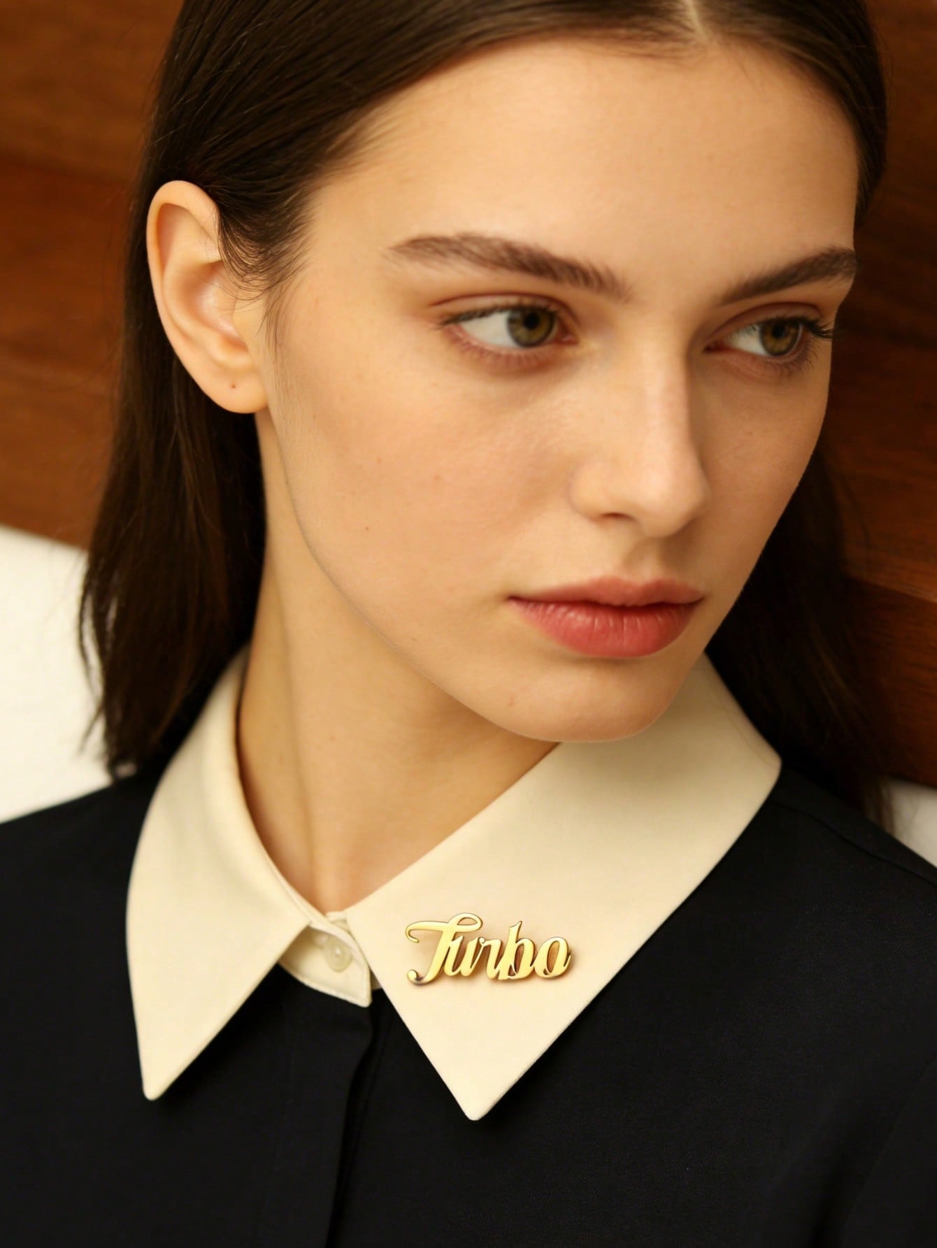 Polished Nameplate Brooch