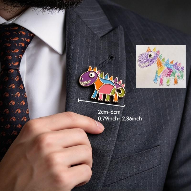 Custom-colored patterned exquisite badge pin