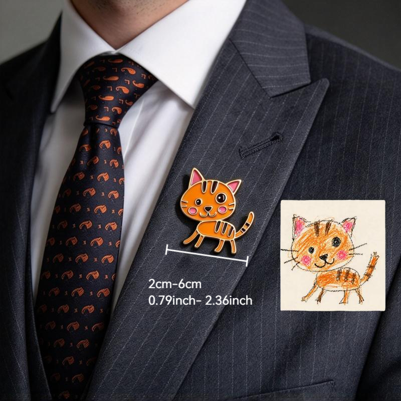 Custom-designed multicolored pattern lapel badge brooch