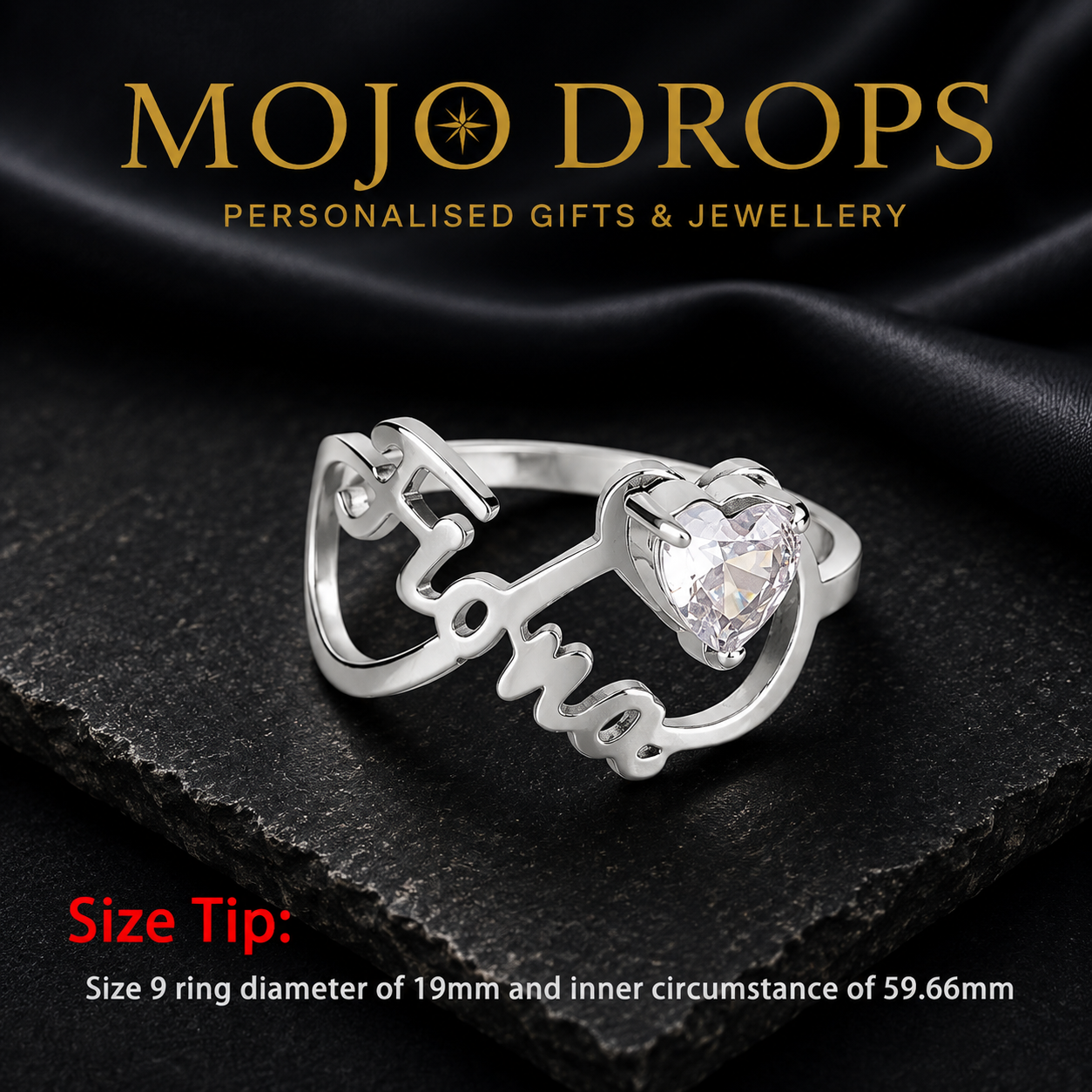 JZD0774  Heart Gemstone Ring