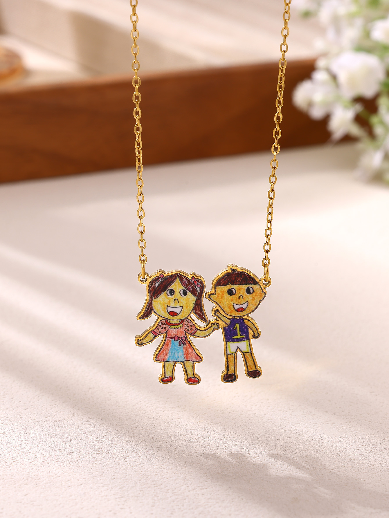 Custom Kids Drawing Necklace